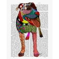 thumbnail image 2 of Fab Funky 26x32 Black Ornate Wood Framed with Double Matting Museum Art Print Titled - Staffordshire Bull Terrier - Patchwork, 2 of 4