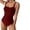 01-Wine, variant on One Piece Swimsuit Women High Cut Ruched Bathing Suits Tummy Control Swim Suit 2025 Slim Swimwear Purple L