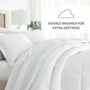 Noble Linens Ocean Waves White / Coastal Blue Reversible Down Alternative Comforter Set