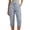Light Blue, variant on 1722 Summer Women's Casual High Waisted Capris Pants with Pockets - Comfy Cropped Trousers for Daily Wear, Polyester Spandex Blend, S-XXL Sizes