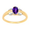 thumbnail image 2 of 925 Sterling Silver Natural Purple Amethyst Gold Plated Silver Ring Gift For Wedding Band, 2 of 2