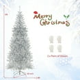 thumbnail image 4 of Costway 6FT Pre-lit Artificial Silver Tinsel Xmas Tree with 790 Branch Tips 300 LED Lights, 4 of 10