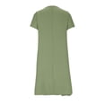 thumbnail image 4 of Vivianyo HD Women's V-Neck Swing Mini Dress, Solid Loose Casual Short Sleeve Summer Tunic Dresses for Women Vacation, Women's Green, Sizes S-2XL, 4 of 7