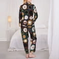 thumbnail image 3 of Pajama Sets for Women 2 Pcs, Colourful Mug Coffee Print Button Down Long Sleeve Sleepwear Lounge PJ Sets, 3 of 6