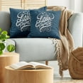 thumbnail image 5 of Ambesonne Saying Throw Pillow Cover 2 Pack, Positive Phrase Curlicues, 20", Navy Blue and White, 5 of 5