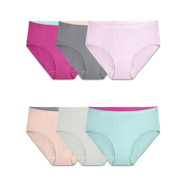 Ladies Breathable Micro-Mesh Panty Low Rise Briefs Assorted Color - Size 7  - Pack of 6 at  Women's Clothing store