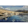 thumbnail image 2 of Strube, Ling 18x12 Black Ornate Wood Framed with Double Matting Museum Art Print Titled - Italian Harbour, 2 of 4