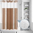 thumbnail image 3 of No Hook Shower Curtain, Vintage Dark Brown Striped Shower Curtains for Bathroom with See Through Top Window, Farmhouse Modern Stripes Boho Waterproof & Washable Bath Curtain Small Stall 36"x78", 3 of 9