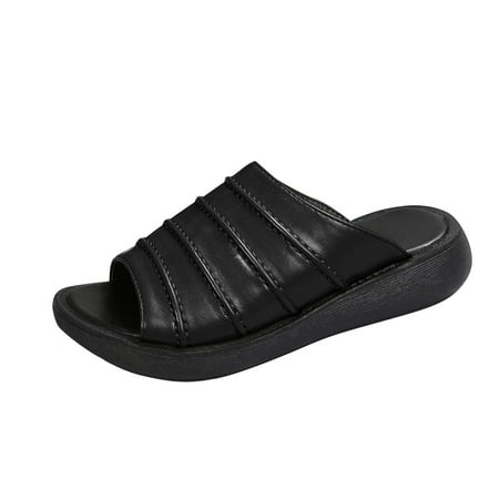 

Women s Slippers Size 8 Fashion Spring And Summer Women Slippers Thick Bottom Fish Mouth Solid Color Casual And Comfortable On Indoor Outdoor House Shoes