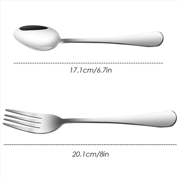 Juego de 48, Tenedores y Cucharas para Cena de Acero Inoxidable, Juego de Cubiertos de Tenedores y Cucharas (7 Pulgadas) de Alta Resistencia para Servicio Pesado