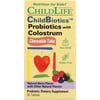 ChildLife Essentials ChildBiotics Probiotics with Colostrum: Gut Health Support for Kids, Natural Mixed Berry Flavor, 92 Chewable Tablets