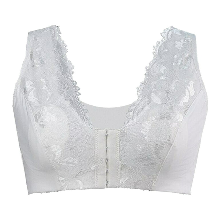 Entyinea Minimizer Bras for Women Back-Smoothing Comfort Wireless Lift  T-Shirt Bra White 3XL 