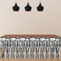 GARVALON 1Set Disposable Table Skirt Round Foil Backdrop for Holiday Event Decorations