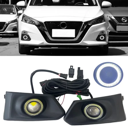 For 2019-2022 Nissan Altima LED DRL Fog Lamp Halo Angel Eye COB Driving Light
