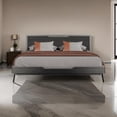 thumbnail image 6 of Kiran Queen Size Platform Bed, Gray Upholstered Headboard, Wood Frame, 6 of 6