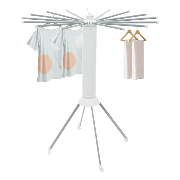 Foldable Clothes Drying Rack, 4-Legged Collapsible Laundry Drying Rack with 16 Rods, Large Capacity for Laundry Room Balcony Patio