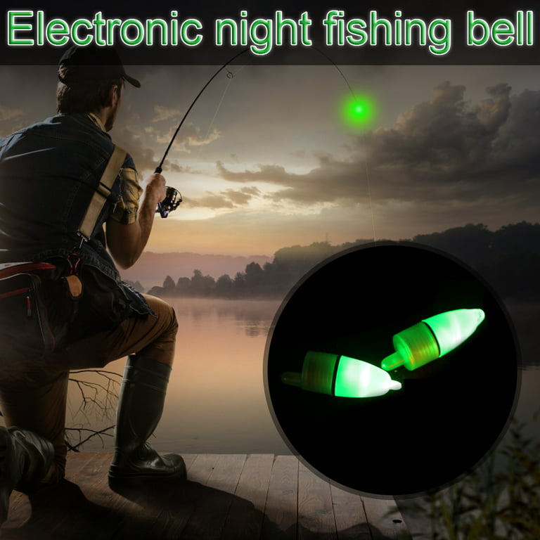 Fishing Bells Fishing Alarm Light Luminous Twin Bells Fishing Tackle Night  Sea Fishing Rod Led Light Clip With Twin Bells Ring