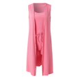 thumbnail image 2 of TOWED22 Short Sets Women 2 Piece Outfits,Women's Two Piece Outfits Knot Front Shirred Sleeveless Crop Top and Shorts Set Pink,S, 2 of 5