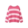 thumbnail image 1 of Gupgi Women Striped Sweaters Long Sleeve Loose Knit Pullover Preppy Jumper Tops for Fall Winter, 1 of 8