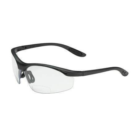 

Protective Industrial Products Mag Readers Semi-Rimless Safety Readers With Black Frame Clear Lens And Anti-Scratch Coating +3.00