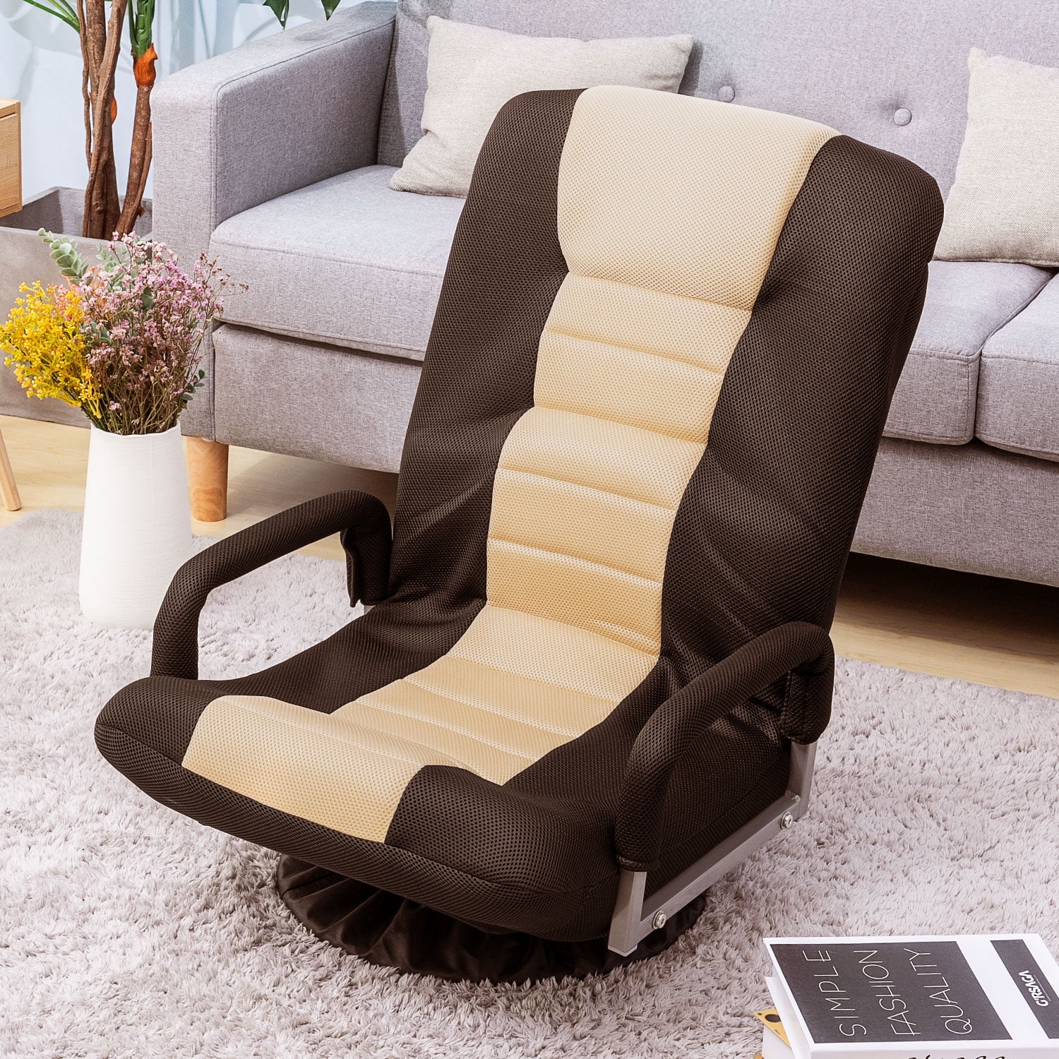 Highback Rocking Video Gaming Floor  Chair  with Armrest 