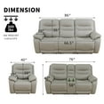 thumbnail image 7 of Caberryne Leather Recliner Sofa Set for Living Room Furniture Set, Power Reclining Loveseat and Chair with LED Lights/Charging Ports/Deep Seats for House/Home Theater(3 Seater), 7 of 7