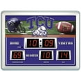 thumbnail image 1 of TCU Horned Frogs Clock - 14"x19" Scoreboard, 1 of 2