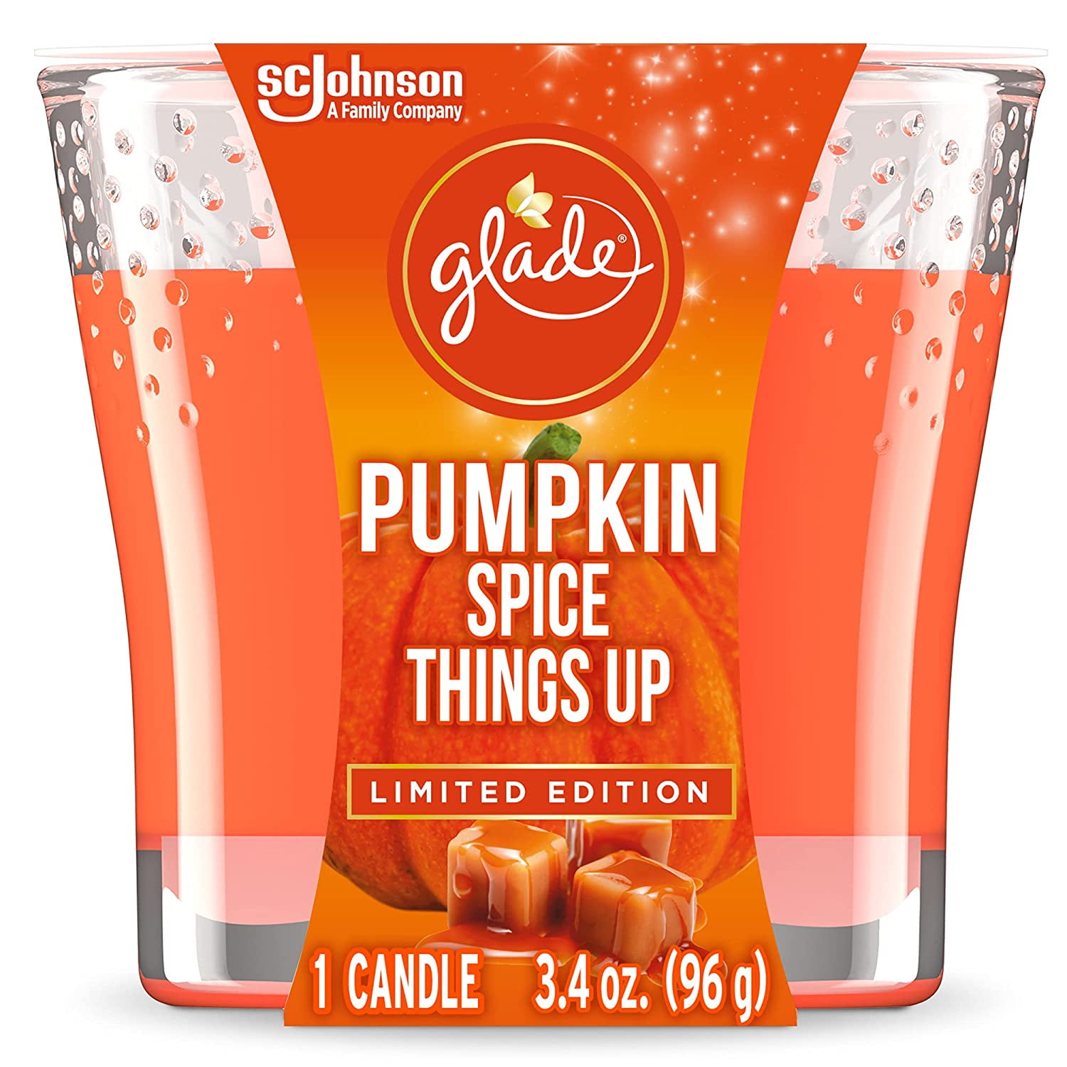 Glade Candle Jar, Air Freshener, Pumpkin Spice Things Up, 3.4 Oz