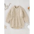thumbnail image 2 of Bagilaanoe Newborn Baby Girl Knitted Rompers Long Sleeve Bodysuit 3M 6M 12M 18M Infant Fall One Piece Jumpsuit, 2 of 9