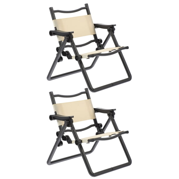 MLINS 2pcs Mini Beach Chair Figure Mini Foldable Chair Doll Chair Doll house Decor