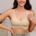 thumbnail image 4 of Ytndtr Wireless No Underwire Bra for Women V-Neck Lace Trim Supportive Seamless Bra Comfortable Tshirt Bralette, 4 of 7
