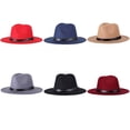 thumbnail image 3 of Fedora Hat Solid Color Adjustable British Style Jazz Cap Costume Accessory Streetwear, 3 of 7