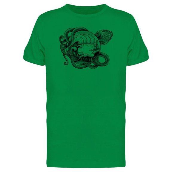Giant Octopus And Ocean Wave Tee Men's -Image by Shutterstock