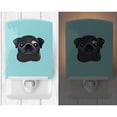 thumbnail image 2 of Caroline's Treasures BB1201CNL Checkerboard Blue Black Pug Ceramic Night Light, 6x4x3", multicolor, 2 of 2