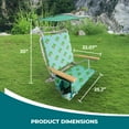 thumbnail image 4 of Bliss Hammocks Folding Beach Chair with Canopy, Storage Pouch, & Cup Holder, 5 Reclining Positions, 275 Lb. Capacity (Palm Tree), 4 of 7
