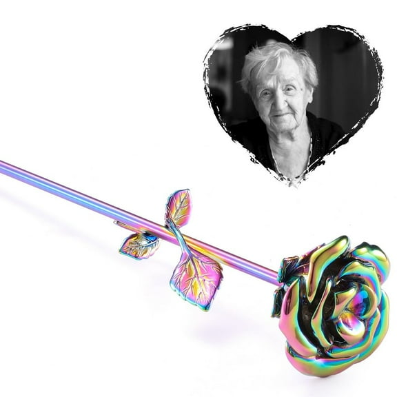 Rose Flower Urn, Stainless Steel Rose Cremation Keepsake Mini Memorial Urn, Funeral Ash Container for Human Pet Dog Cat Ashes