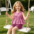 thumbnail image 7 of Yutgune Toddler Girl Cute Summer Outfits Plaid Sleeveless Tops and Shorts 2 Piece Set, 3-10 Years, 7 of 7
