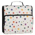 thumbnail image 5 of FORMRS Zipper Binder with Shoulder Strap 2-inch Ring 500 Sheet Capacity File Bag, Beige Stars, 5 of 5