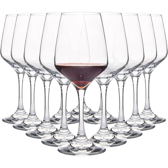 Wine Glasses Set of 12, 12 Oz Classic Red or White Wine Glass with Stem, Perfect for Home, Restaurant Use, Dishwasher Safe