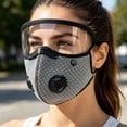 thumbnail image 4 of Cycling Face Mask with Eye Shield, Reusable Carbon Filter Dust Mask _ Gray, 4 of 7