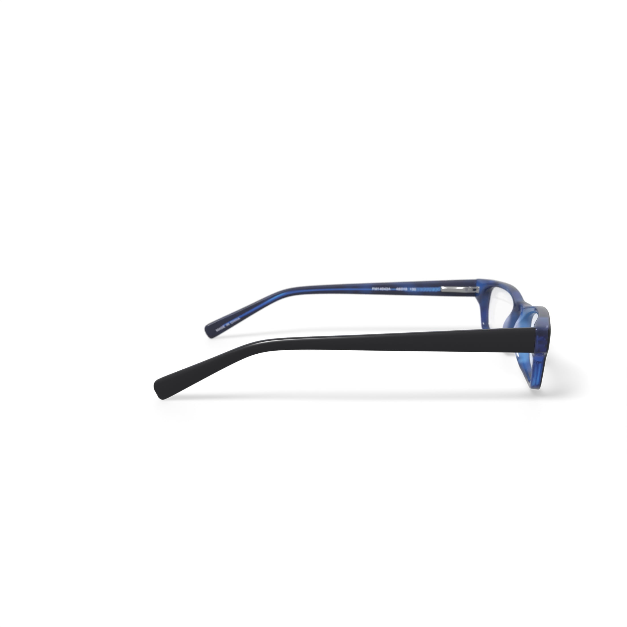 Walmart Youth FM14043 Rectangular Prescription Eyeglasses with Case, Black/Blue