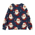thumbnail image 7 of YUNAFFT Kids Christmas Print Fleece Lined Sweatshirt Round Neck Long Sleeve Collarless Winter Top Soft Stretch Casual Daily Wear 5-15Y, 7 of 7