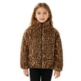 thumbnail image 3 of Byoo Girls Coat Leopard Print Full Zip Stand Collar Windbreakers Jacket Kids Warm Soft Cloth, 3 of 9