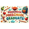 thumbnail image 2 of Preschool Graduation Backdrop Background Banner for Photography Props Decorations Party Supplies Kindergarten Graduation Celebration Stars Pencils, 2 of 4