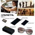 thumbnail image 6 of KANASTAL Shiny Gray Sunglasses Polarized for Women Elegant Transparent Thicked Frame Fahion Oval Party Shades Driving Traveling Summer Beach Shopping Gradient Brown Lenses, 6 of 6