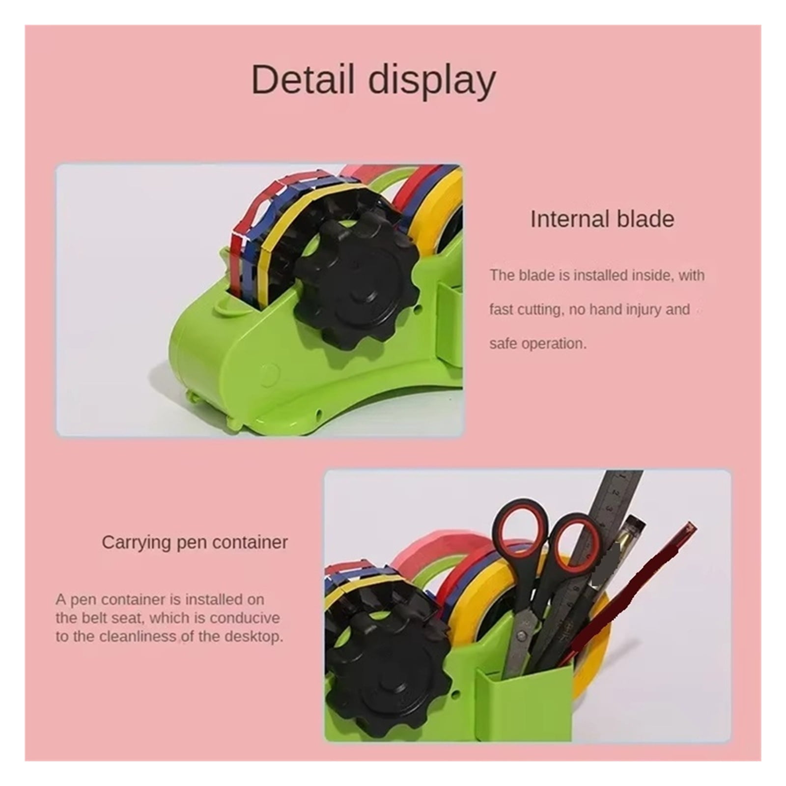 Semi-Automatic Tape Dispenser Multi-Roll Cutting Reusable Thermal Tape Dispenser