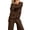 Brown, variant on Women Knit Two Piece Outfit, Boat Neck Pleated Hem Sweater Top & High Waist Wide Leg Pants Elegant Loungewear Solid Color Multiple Shades S To 5XL Plus Size Friendly True To Size
