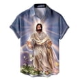 thumbnail image 4 of Mens Easter Shirts Short Sleeved Festive Relaxed Print Mens Clothing,Blue,XL, 4 of 4