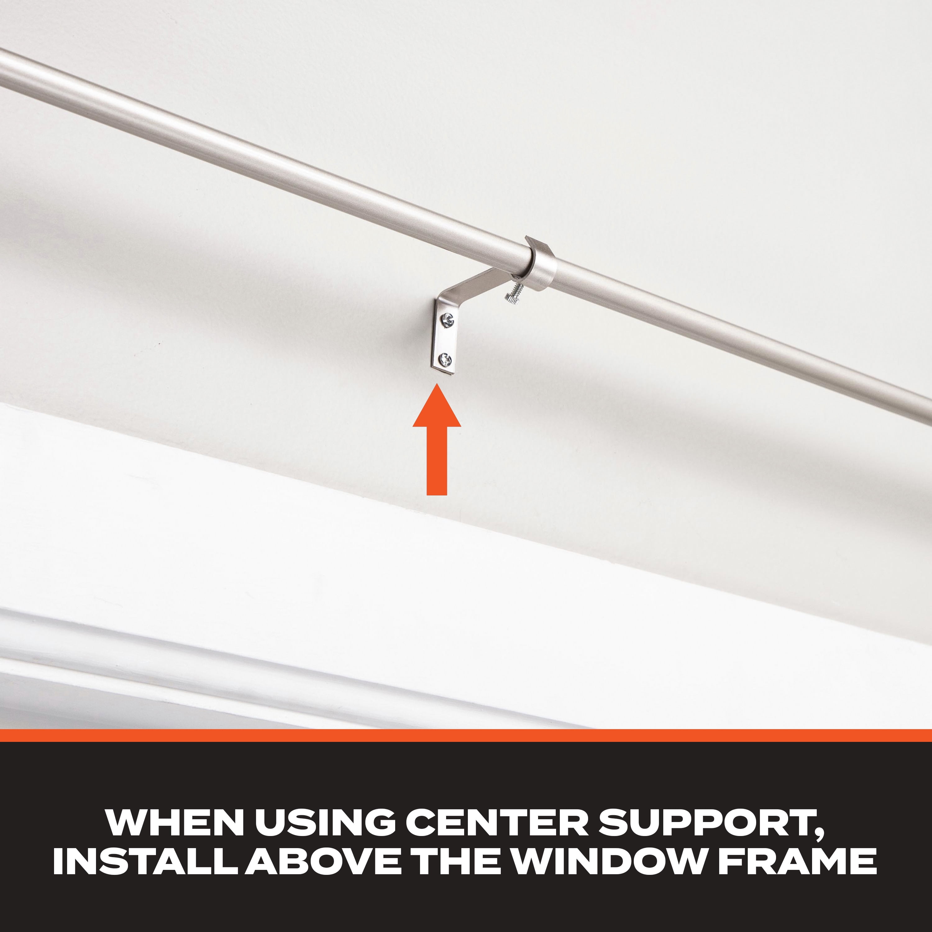 Sun Zero 5/8" Wrap Around Blackout Curtain Rod, 28-48”, Satin Silver