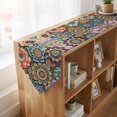 thumbnail image 4 of Colorful Floral Table Runner Linen Burlap Table Runner 72 Inches Long Modern Farmhouse Art Flowers Dresser Scarves for Kitchen Island Coffee Dining Room Party Wedding Holiday Decoration 14"x72", 4 of 8